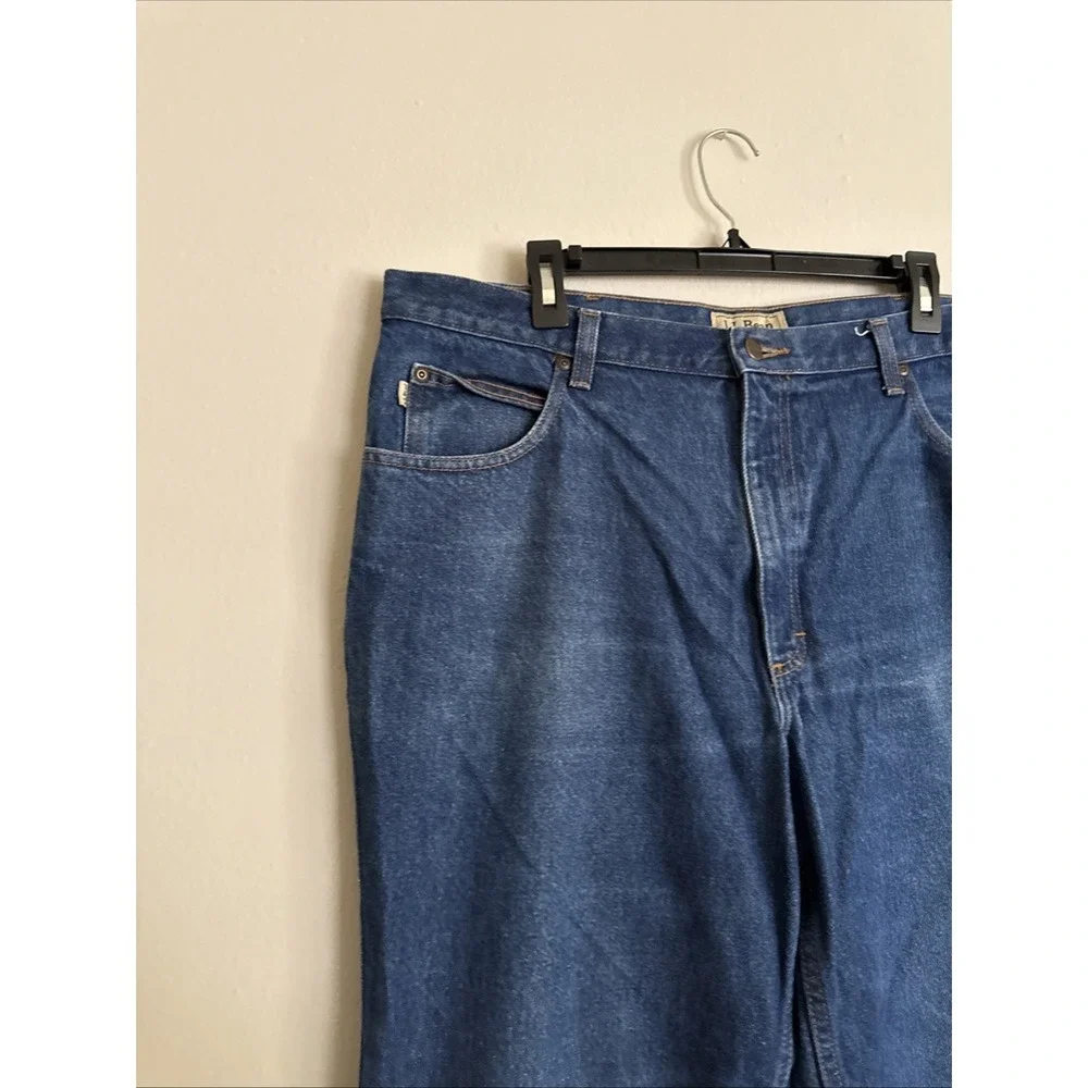 LL Bean Blue Jeans Mens 40x30 Blue Relaxed Fit Straight‎ Leg Durable Denim